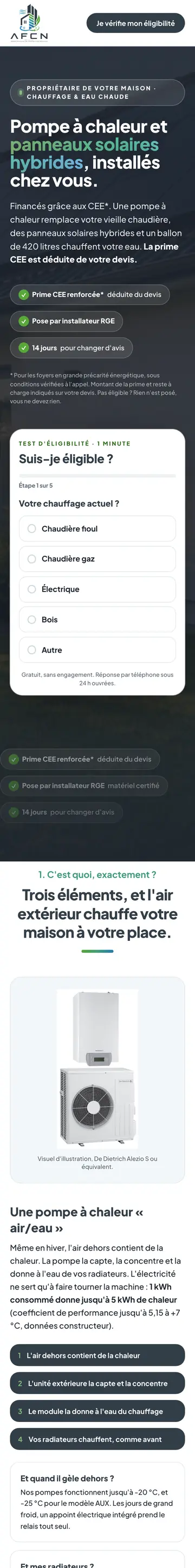Site AFCN sur téléphone