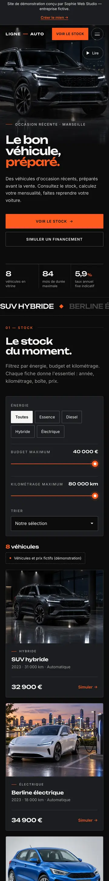 Site Ligne Auto sur téléphone