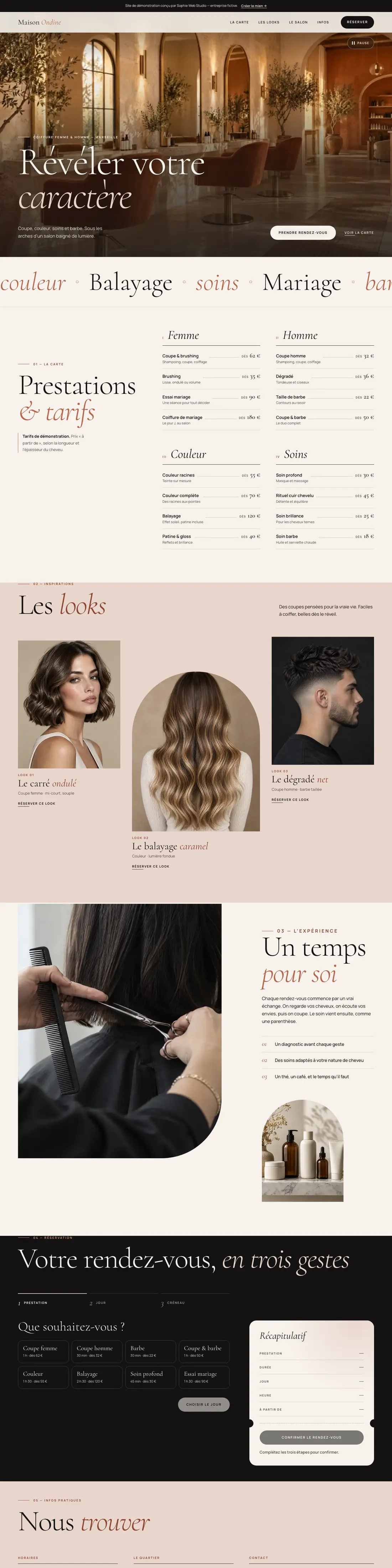 Site Maison Ondine sur ordinateur