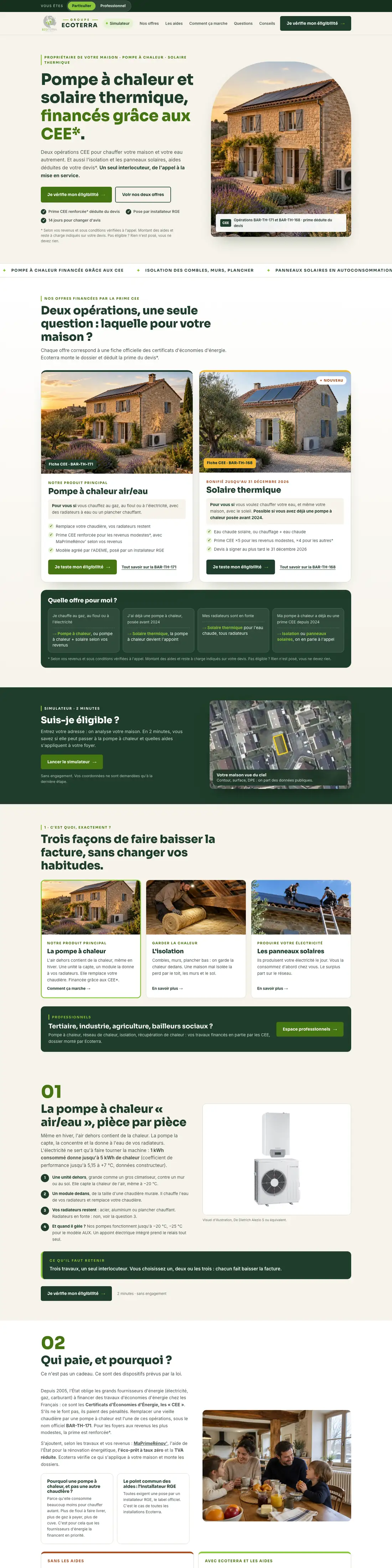 Site Ecoterra sur ordinateur