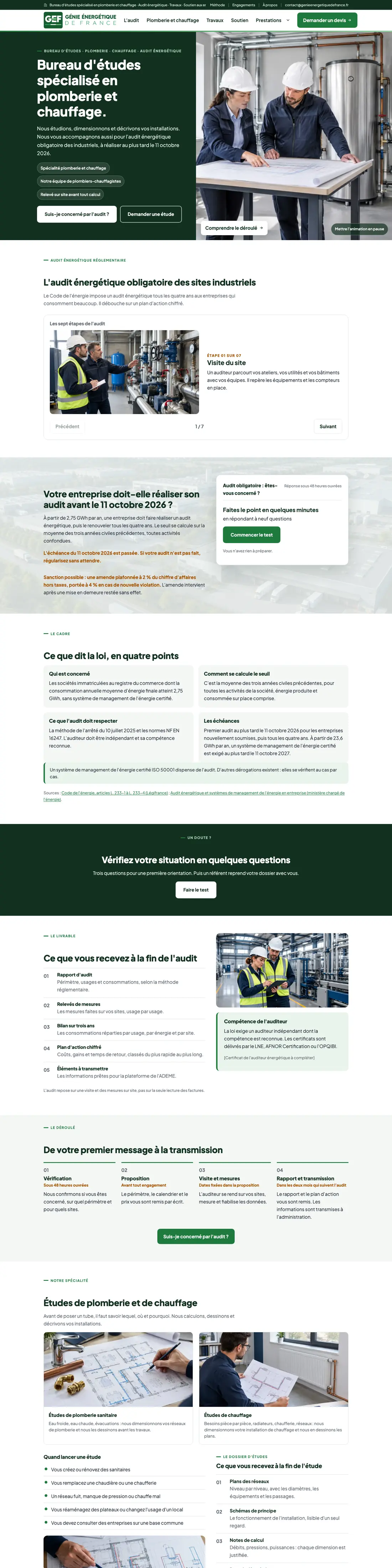 Site GEF Bâtiment sur ordinateur
