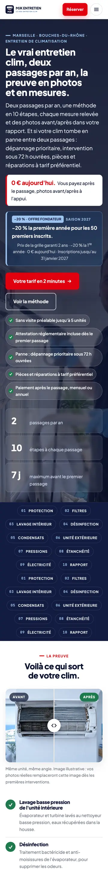 Site MJK Entretien sur téléphone